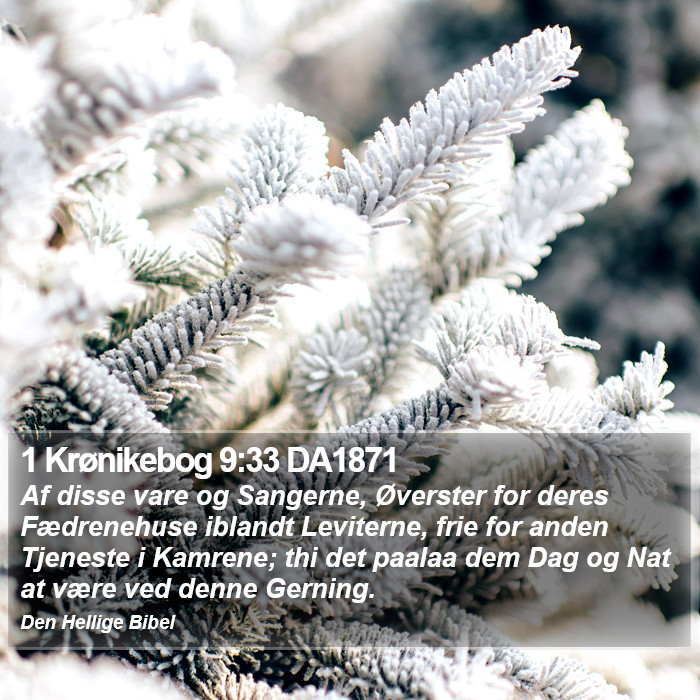 1 Krønikebog 9:33 DA1871 Bible Study