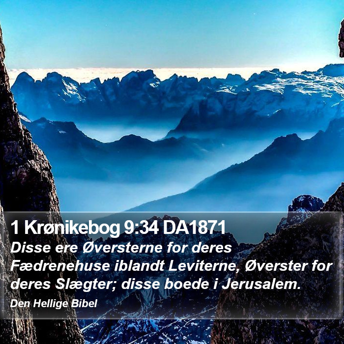 1 Krønikebog 9:34 DA1871 Bible Study