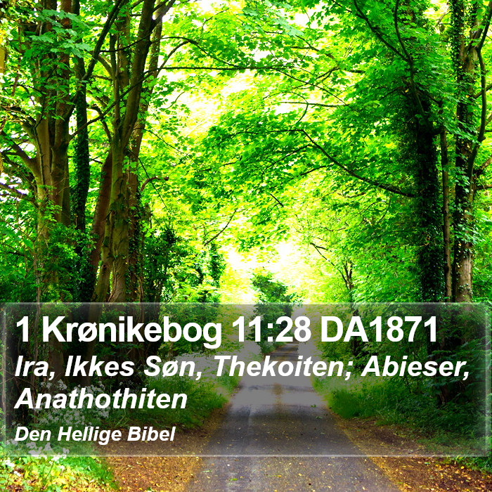 1 Krønikebog 11:28 DA1871 Bible Study