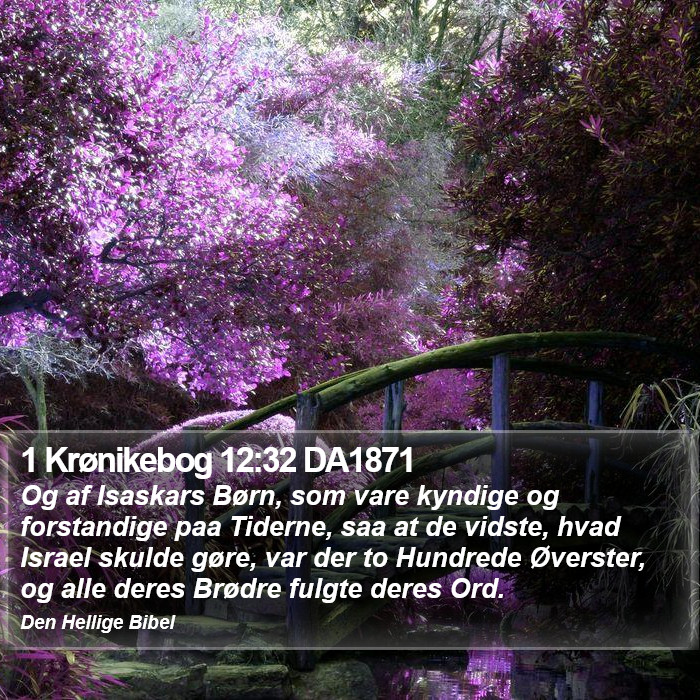 1 Krønikebog 12:32 DA1871 Bible Study