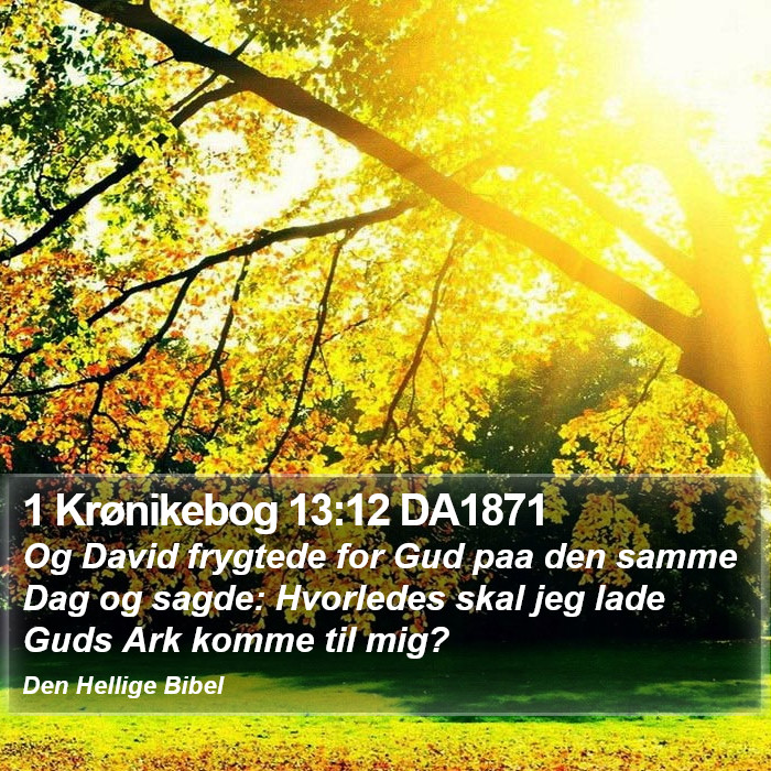 1 Krønikebog 13:12 DA1871 Bible Study