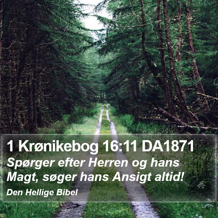1 Krønikebog 16:11 DA1871 Bible Study