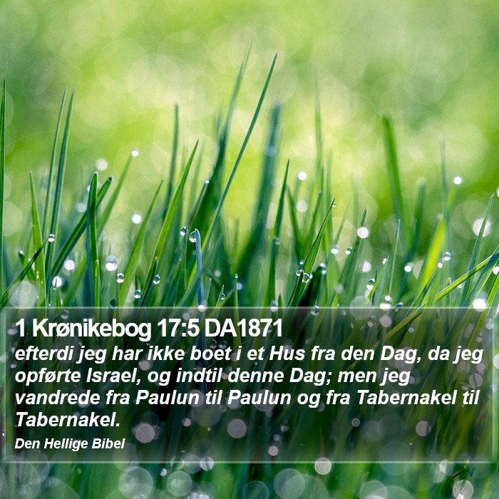 1 Krønikebog 17:5 DA1871 Bible Study