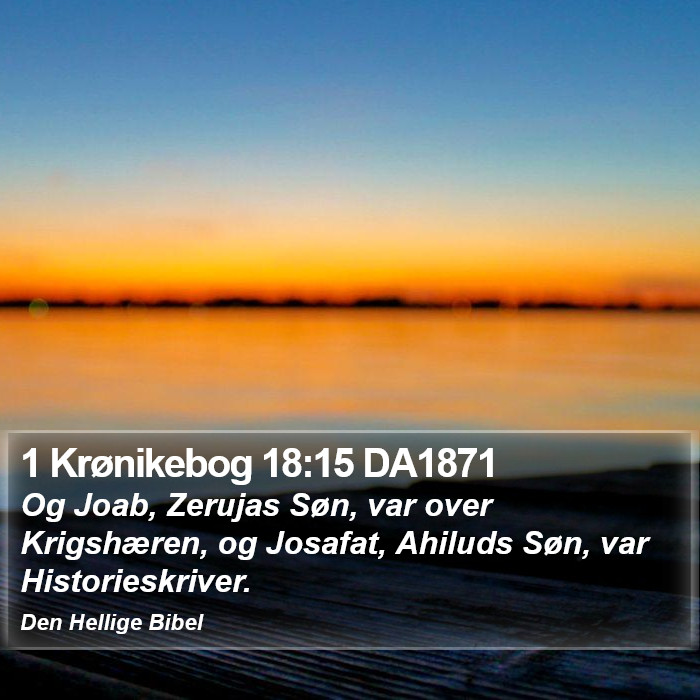 1 Krønikebog 18:15 DA1871 Bible Study