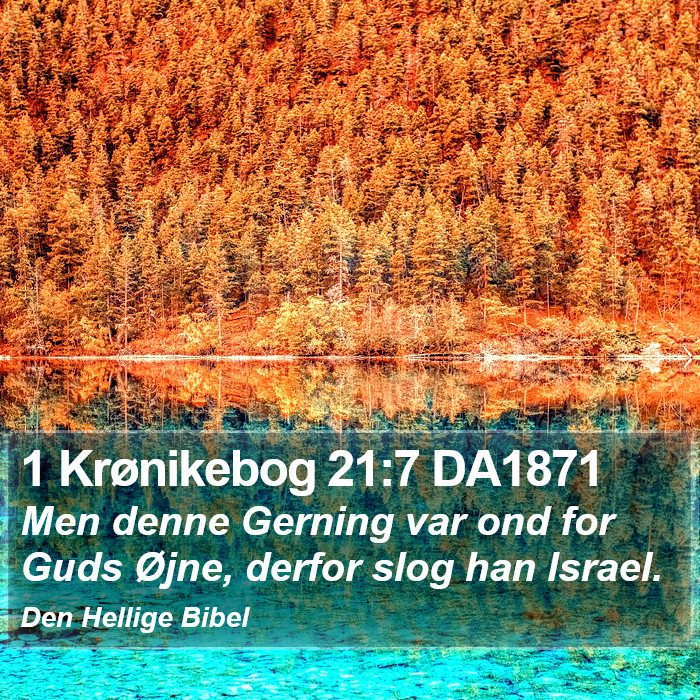 1 Krønikebog 21:7 DA1871 Bible Study