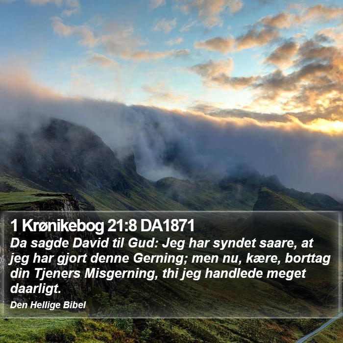 1 Krønikebog 21:8 DA1871 Bible Study