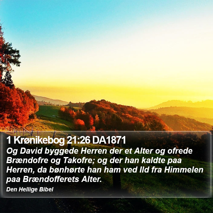 1 Krønikebog 21:26 DA1871 Bible Study