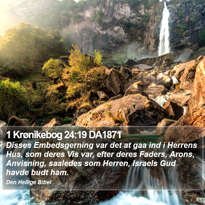 1 Krønikebog 24:19 DA1871 Bible Study