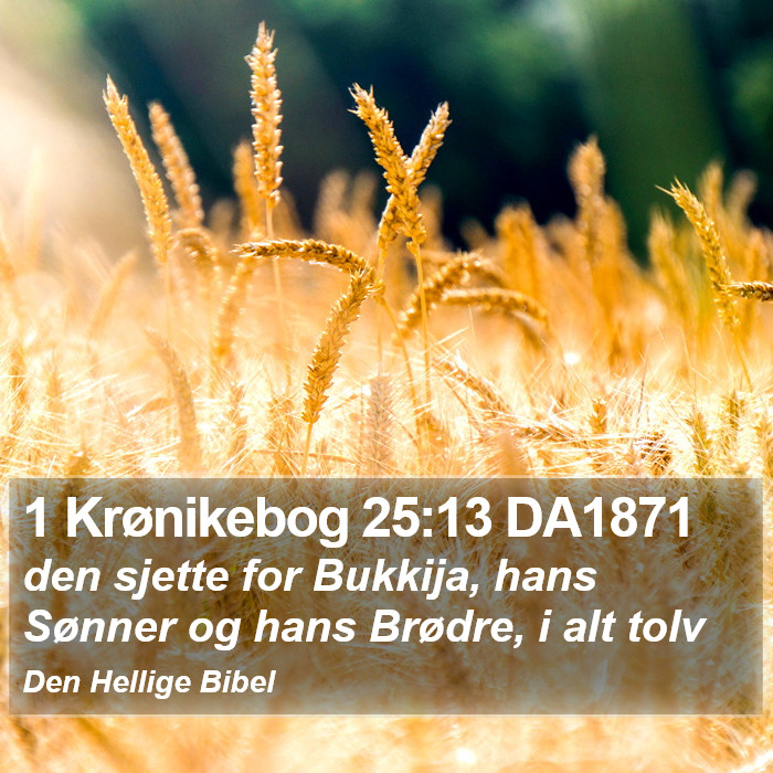 1 Krønikebog 25:13 DA1871 Bible Study