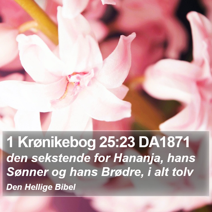 1 Krønikebog 25:23 DA1871 Bible Study