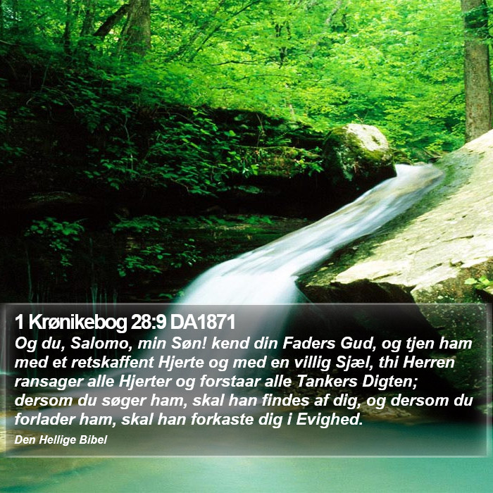 1 Krønikebog 28:9 DA1871 Bible Study