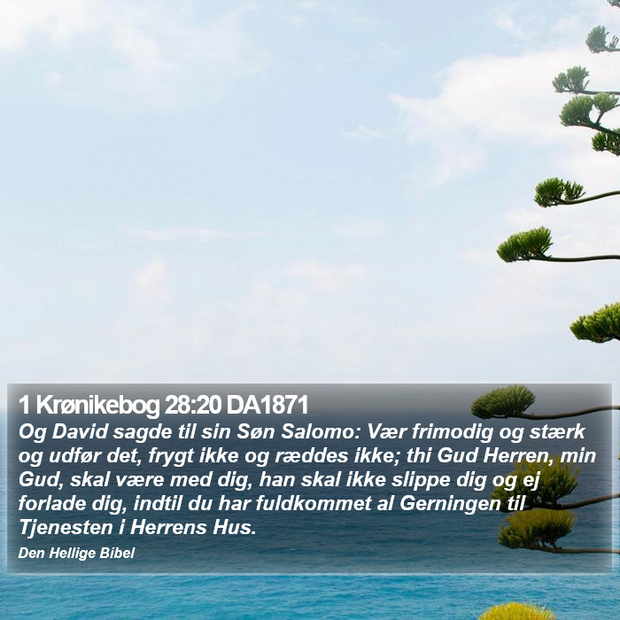 1 Krønikebog 28:20 DA1871 Bible Study