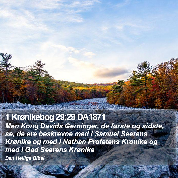 1 Krønikebog 29:29 DA1871 Bible Study