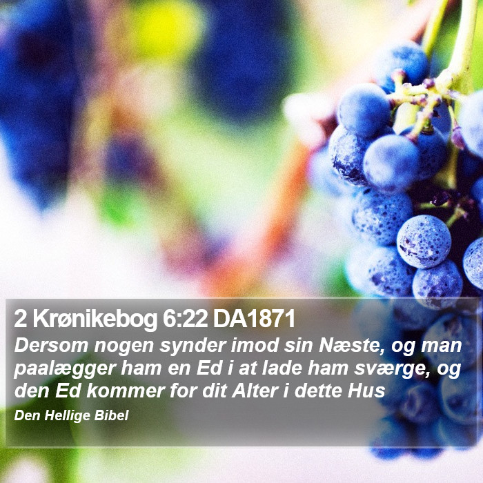 2 Krønikebog 6:22 DA1871 Bible Study