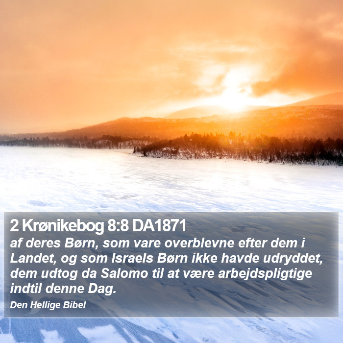 2 Krønikebog 8:8 DA1871 Bible Study