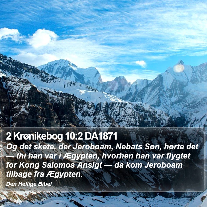 2 Krønikebog 10:2 DA1871 Bible Study