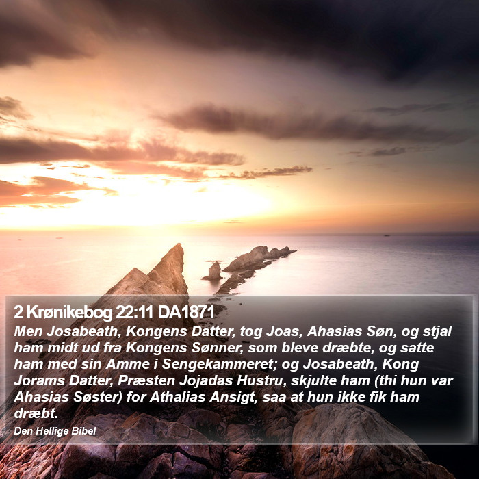 2 Krønikebog 22:11 DA1871 Bible Study