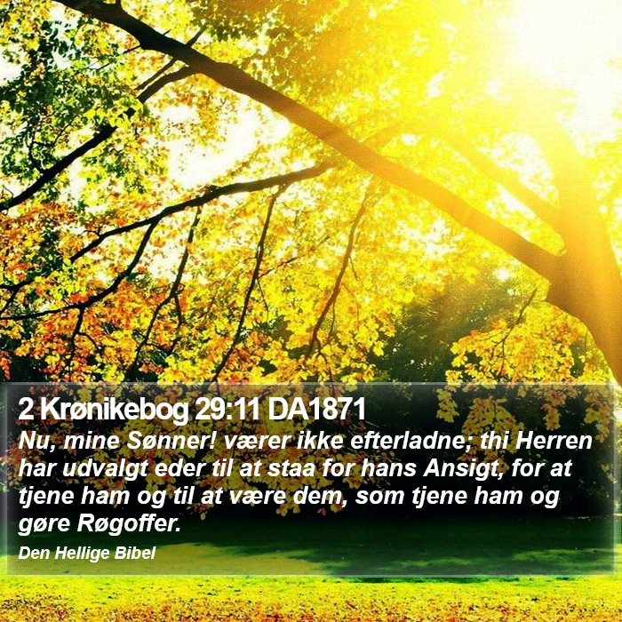 2 Krønikebog 29:11 DA1871 Bible Study