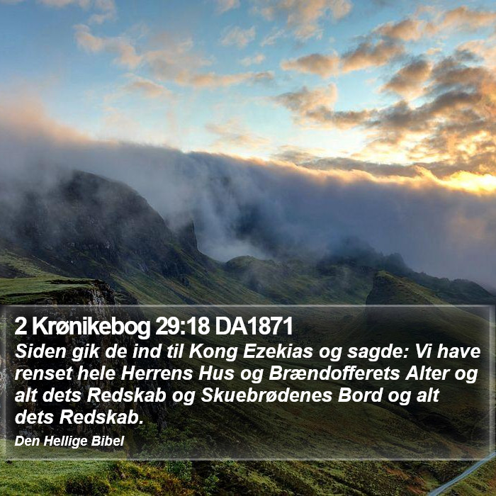 2 Krønikebog 29:18 DA1871 Bible Study