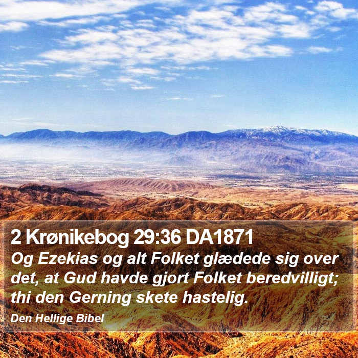 2 Krønikebog 29:36 DA1871 Bible Study