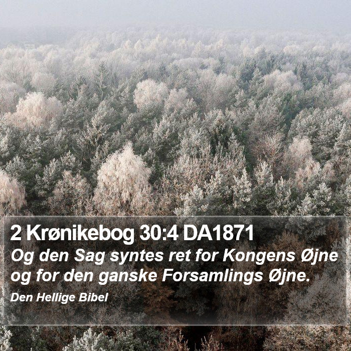 2 Krønikebog 30:4 DA1871 Bible Study