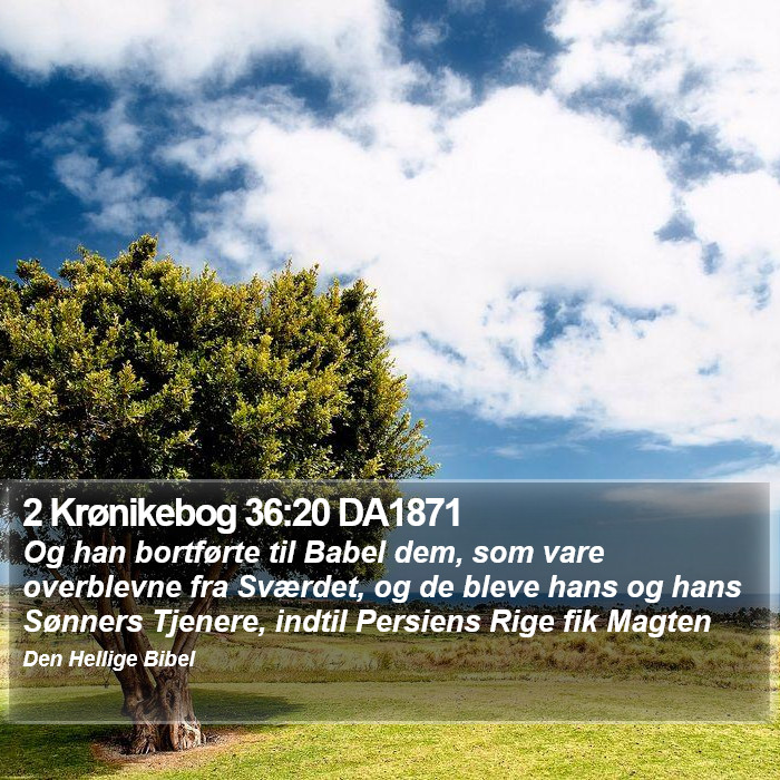 2 Krønikebog 36:20 DA1871 Bible Study