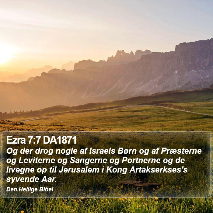 Ezra 7:7 DA1871 Bible Study