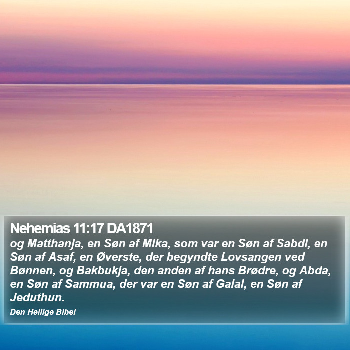 Nehemias 11:17 DA1871 Bible Study