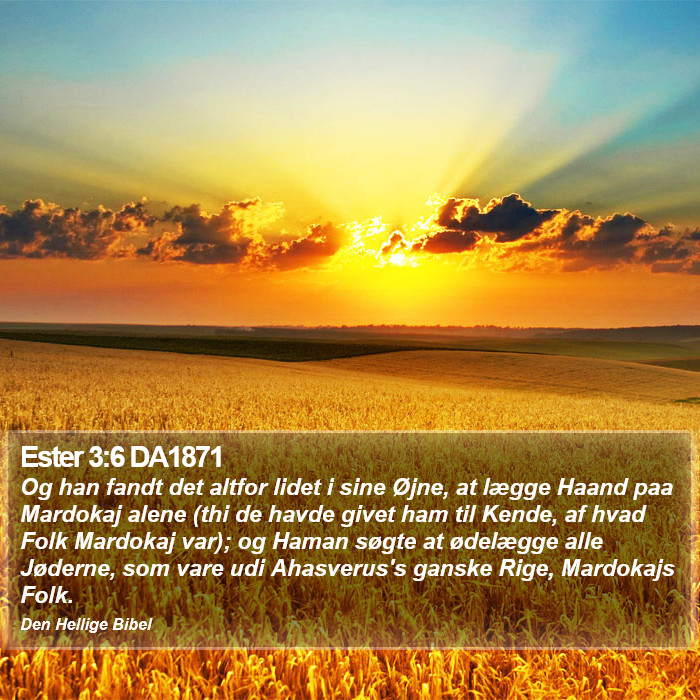 Ester 3:6 DA1871 Bible Study