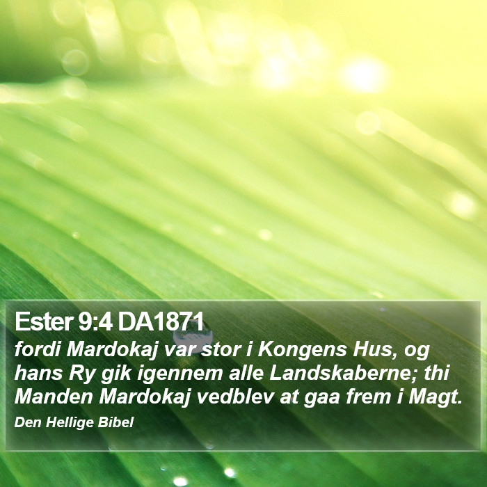 Ester 9:4 DA1871 Bible Study