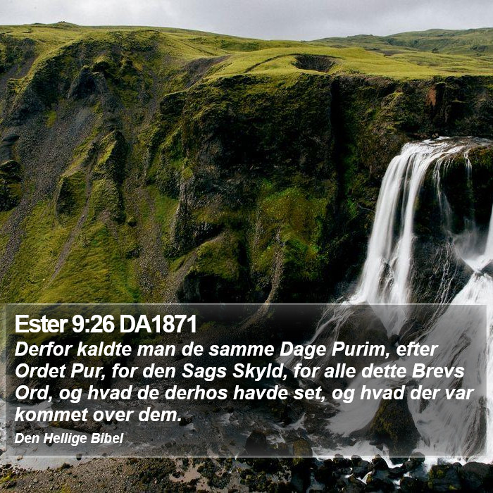 Ester 9:26 DA1871 Bible Study