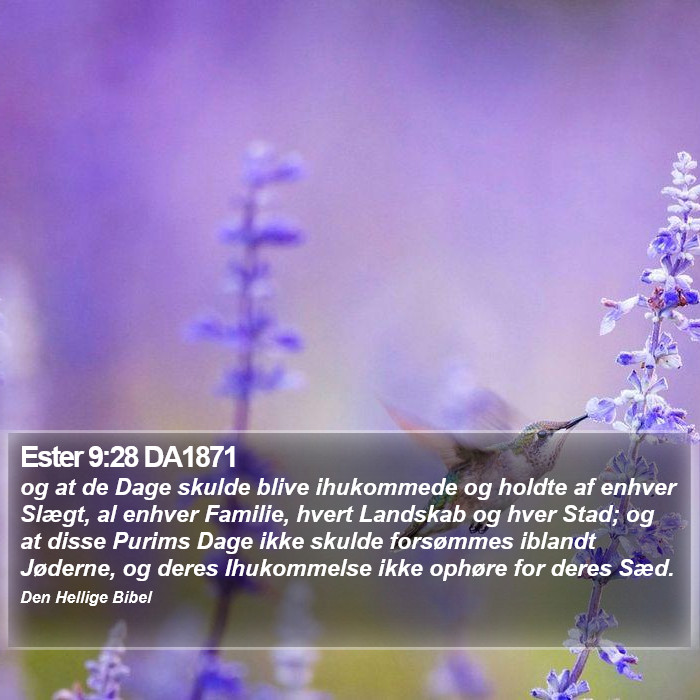 Ester 9:28 DA1871 Bible Study
