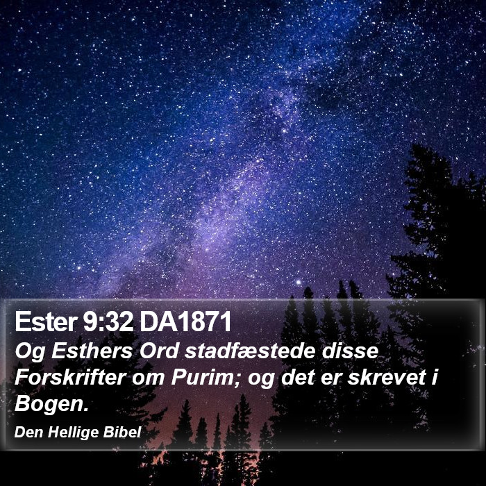 Ester 9:32 DA1871 Bible Study