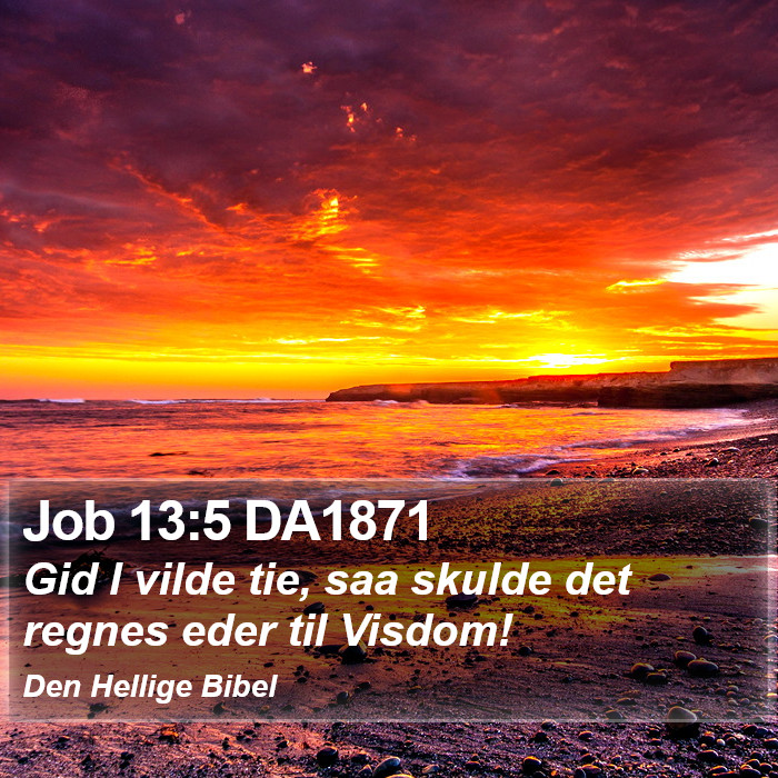 Job 13:5 DA1871 Bible Study