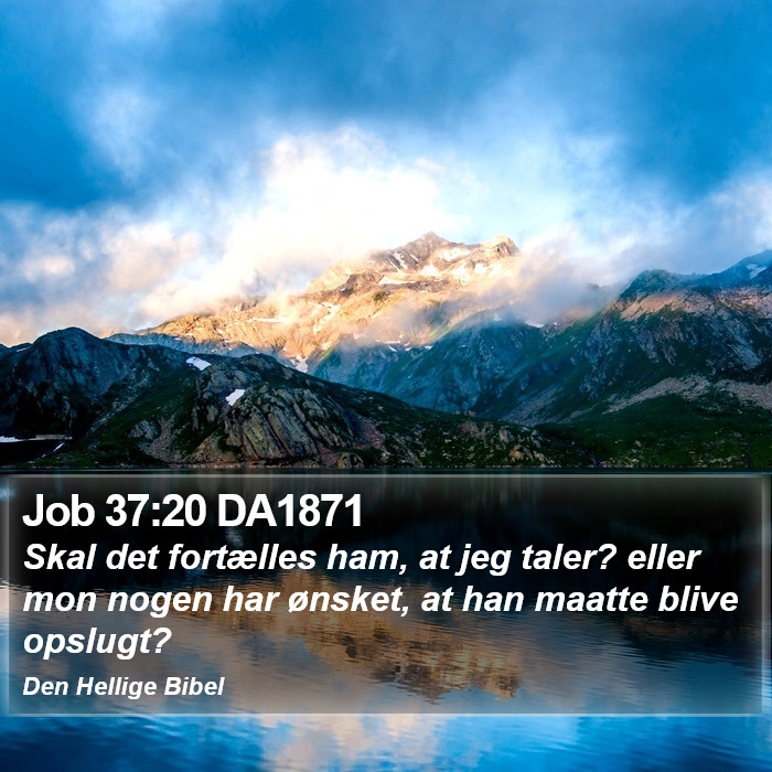 Job 37:20 DA1871 Bible Study