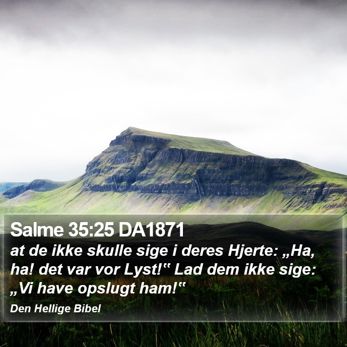 Salme 35:25 DA1871 Bible Study