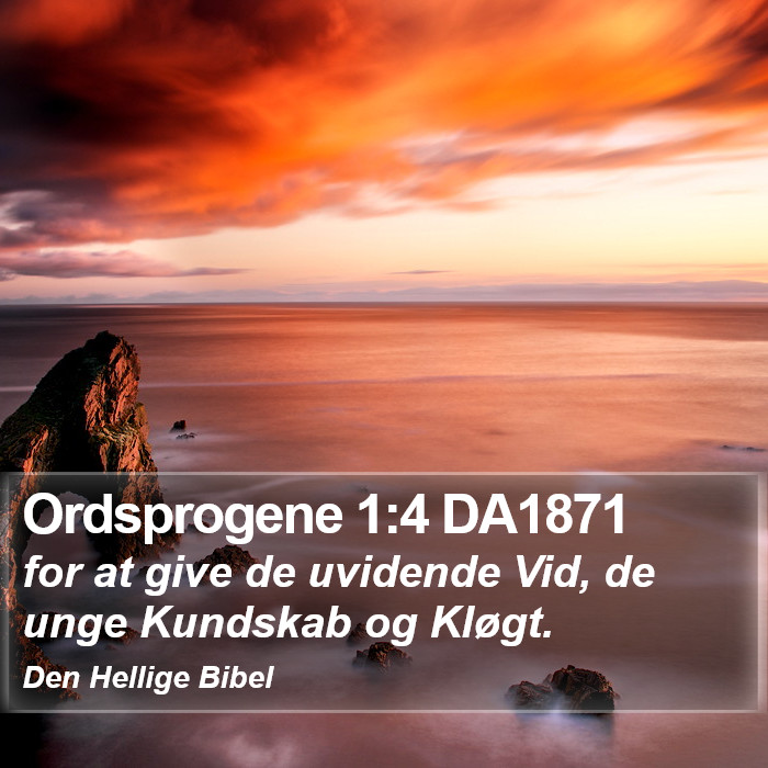 Ordsprogene 1:4 DA1871 Bible Study