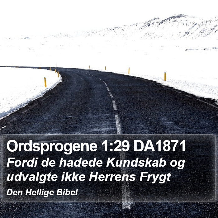 Ordsprogene 1:29 DA1871 Bible Study