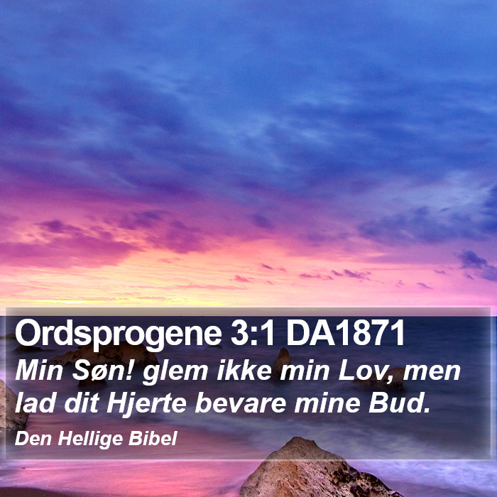 Ordsprogene 3:1 DA1871 Bible Study