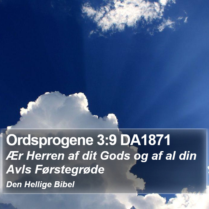 Ordsprogene 3:9 DA1871 Bible Study