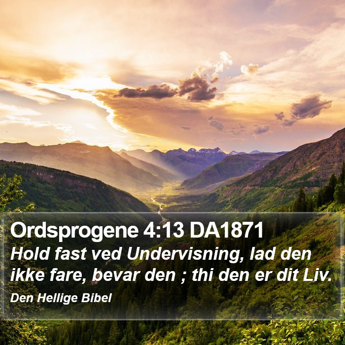 Ordsprogene 4:13 DA1871 Bible Study