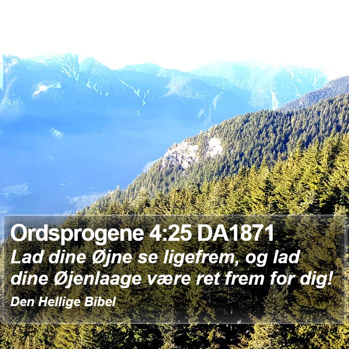 Ordsprogene 4:25 DA1871 Bible Study