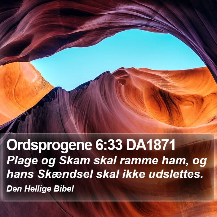 Ordsprogene 6:33 DA1871 Bible Study