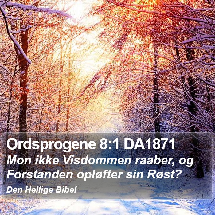 Ordsprogene 8:1 DA1871 Bible Study