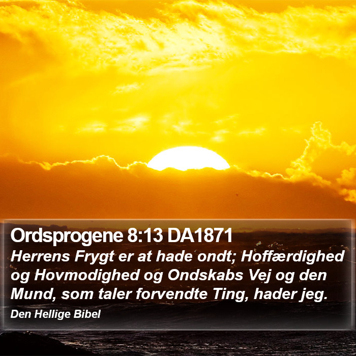 Ordsprogene 8:13 DA1871 Bible Study