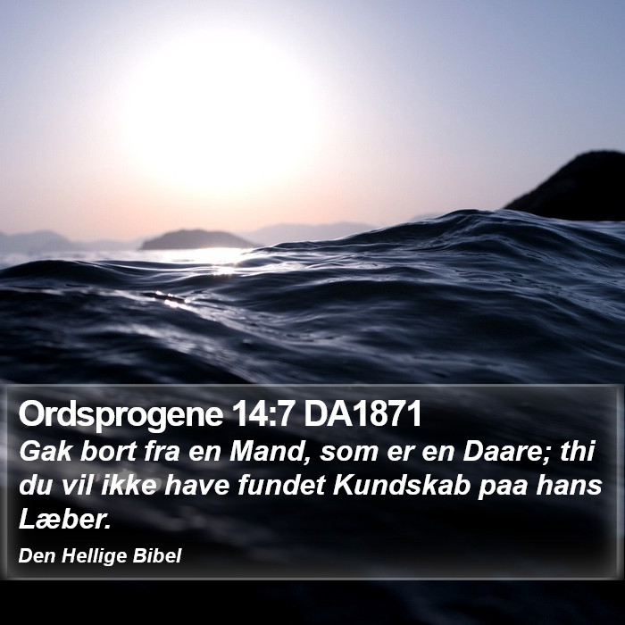 Ordsprogene 14:7 DA1871 Bible Study