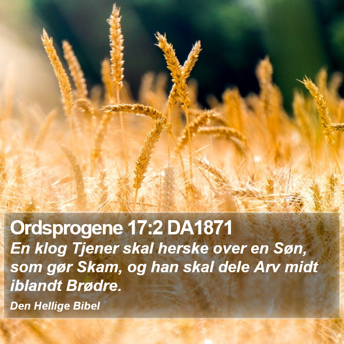 Ordsprogene 17:2 DA1871 Bible Study