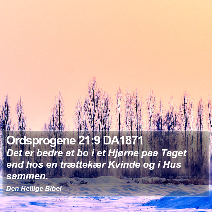 Ordsprogene 21:9 DA1871 Bible Study