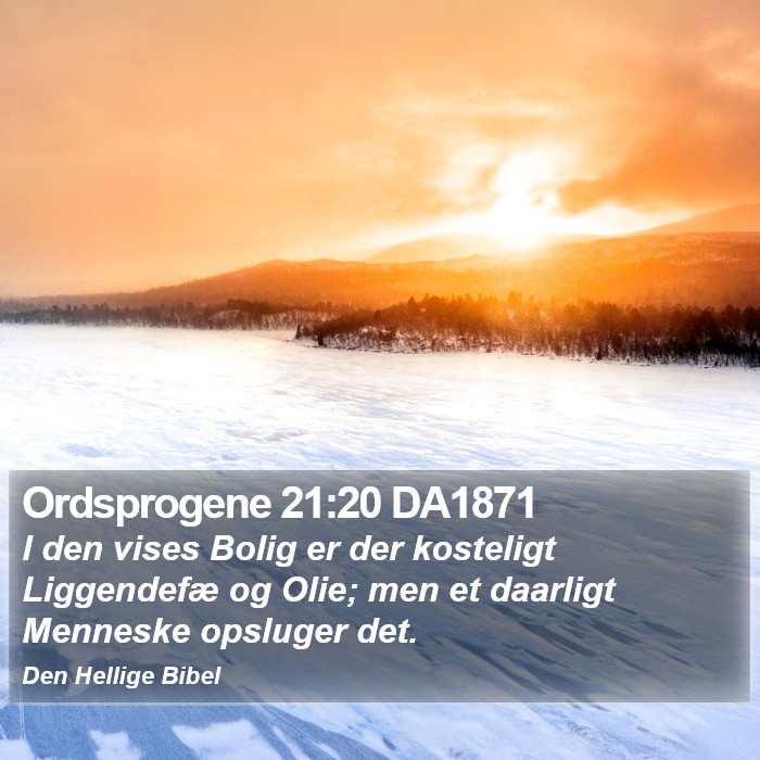 Ordsprogene 21:20 DA1871 Bible Study