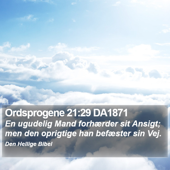 Ordsprogene 21:29 DA1871 Bible Study